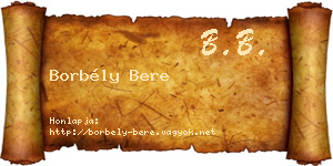 Borbély Bere névjegykártya